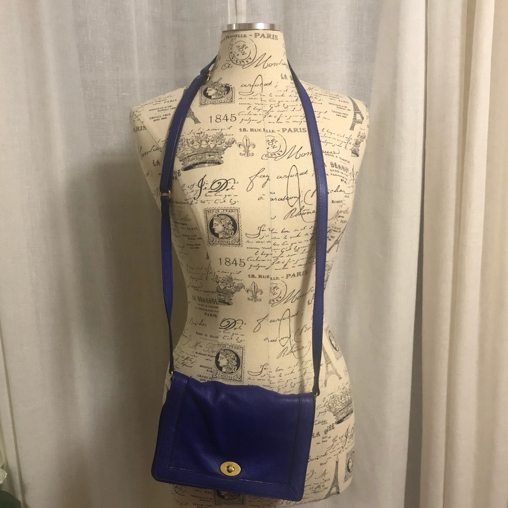 Purple leather crossbody bag by JCrew